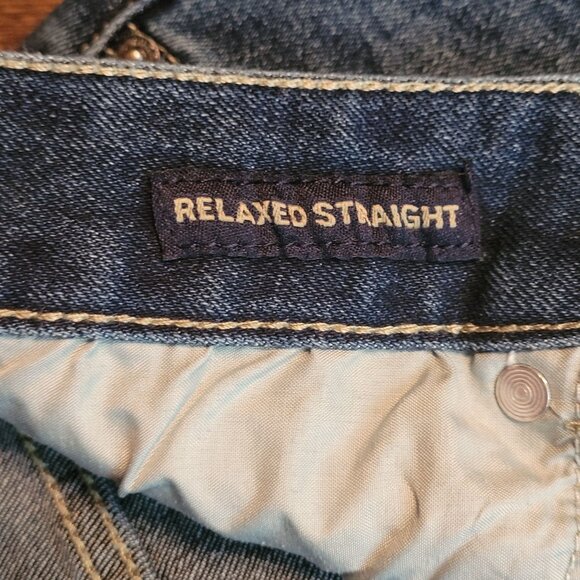 Threadgrit Jeans Mens 34x32 Measures 34x30 Relaxed Straight Medium Dark Wash - Picture 5 of 11